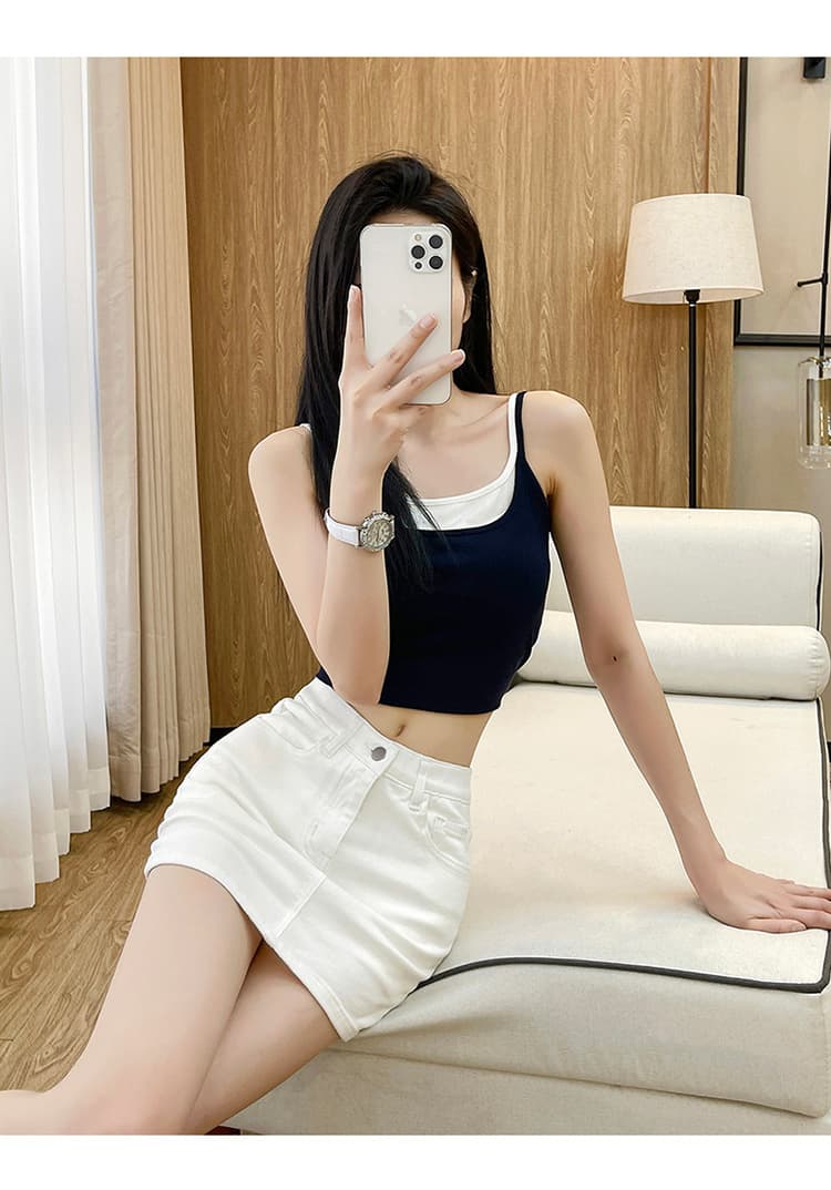 실사 펭 넓적 다리 디스플레이 다리 길이 데님 반바지 여성 여름 몸매 가꾸기 꼬집기 허리 핫걸 반신 바지 상세 이미지 15