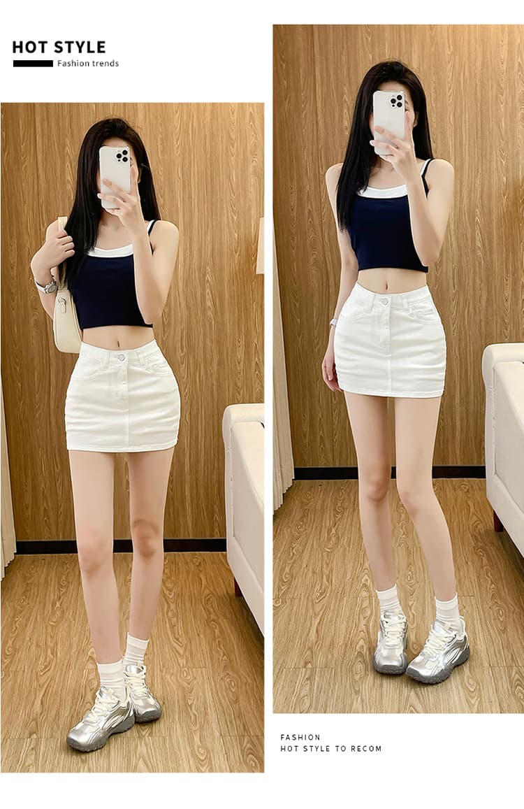 실사 펭 넓적 다리 디스플레이 다리 길이 데님 반바지 여성 여름 몸매 가꾸기 꼬집기 허리 핫걸 반신 바지 상세 이미지 19