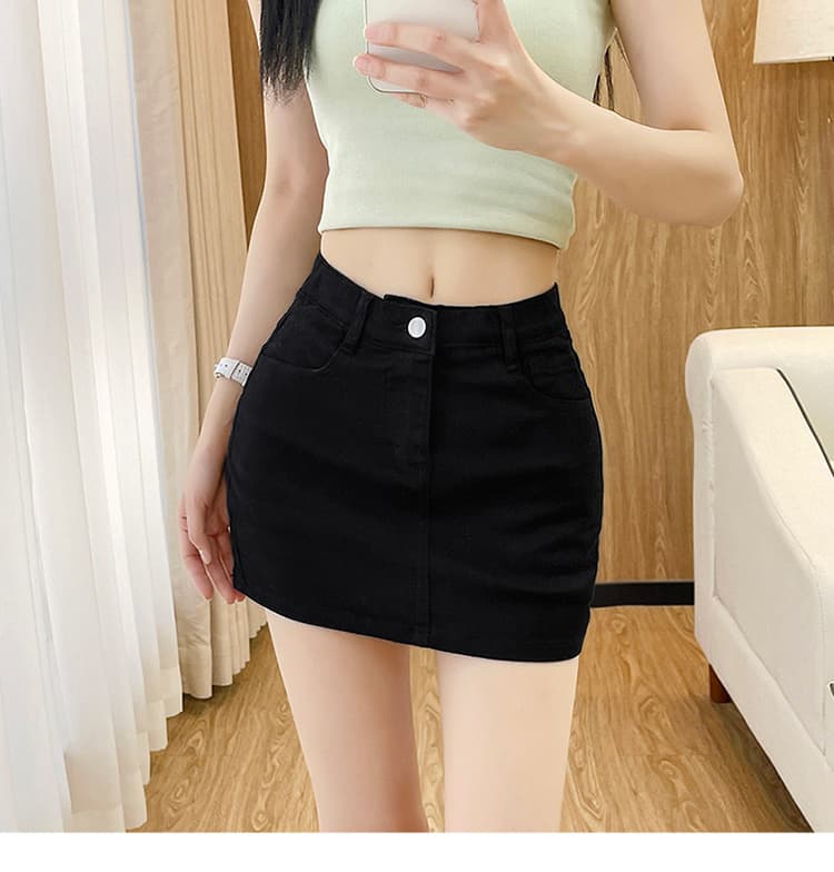실사 펭 넓적 다리 디스플레이 다리 길이 데님 반바지 여성 여름 몸매 가꾸기 꼬집기 허리 핫걸 반신 바지 상세 이미지 21