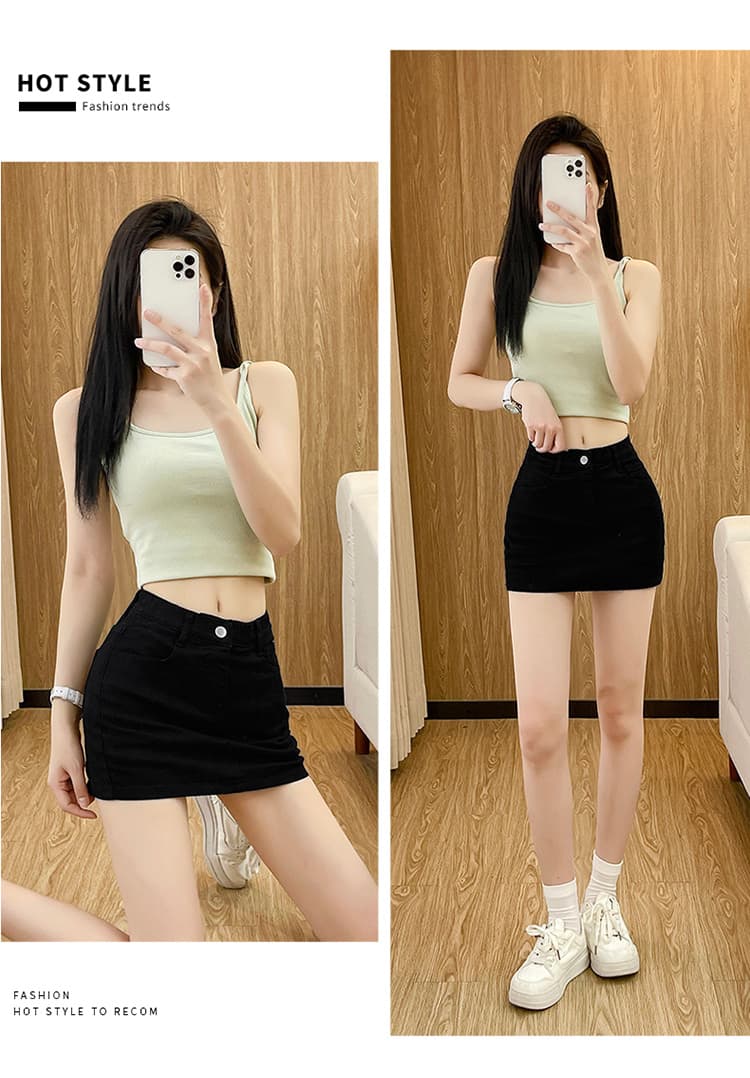 실사 펭 넓적 다리 디스플레이 다리 길이 데님 반바지 여성 여름 몸매 가꾸기 꼬집기 허리 핫걸 반신 바지 상세 이미지 22