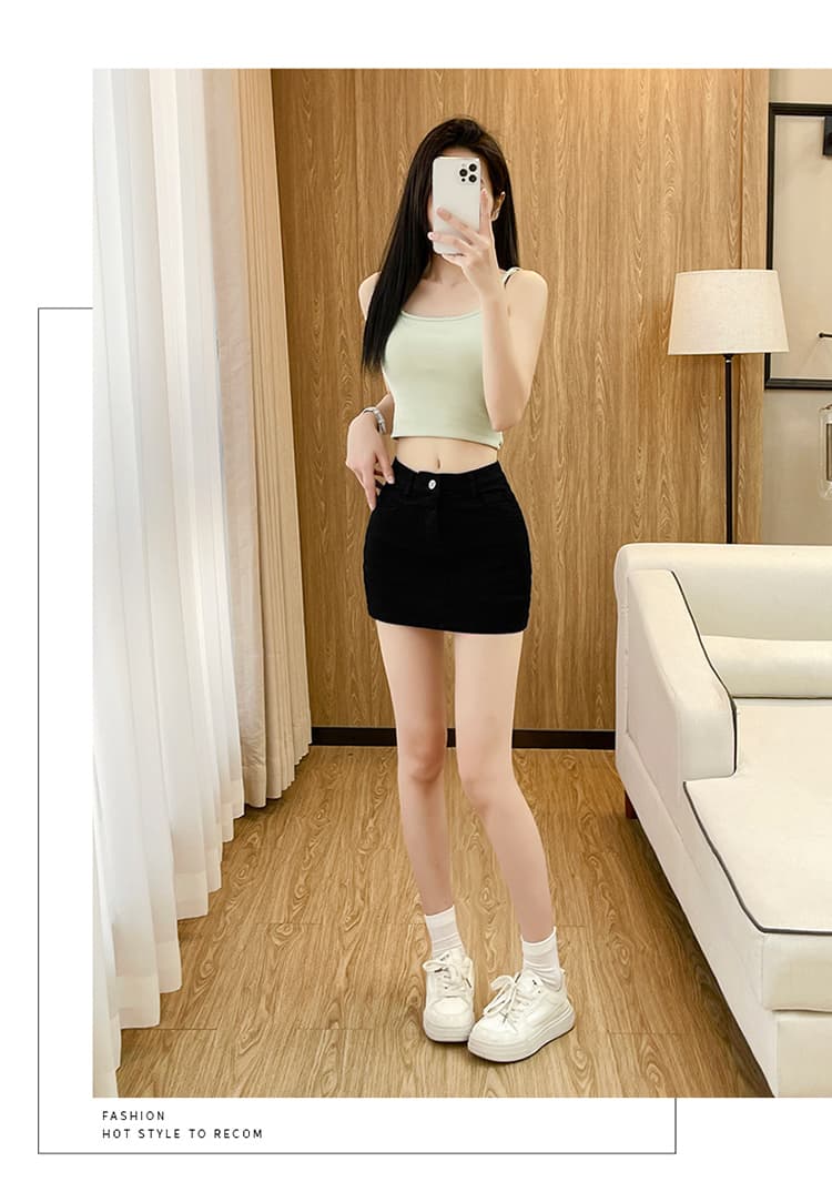 실사 펭 넓적 다리 디스플레이 다리 길이 데님 반바지 여성 여름 몸매 가꾸기 꼬집기 허리 핫걸 반신 바지 상세 이미지 24