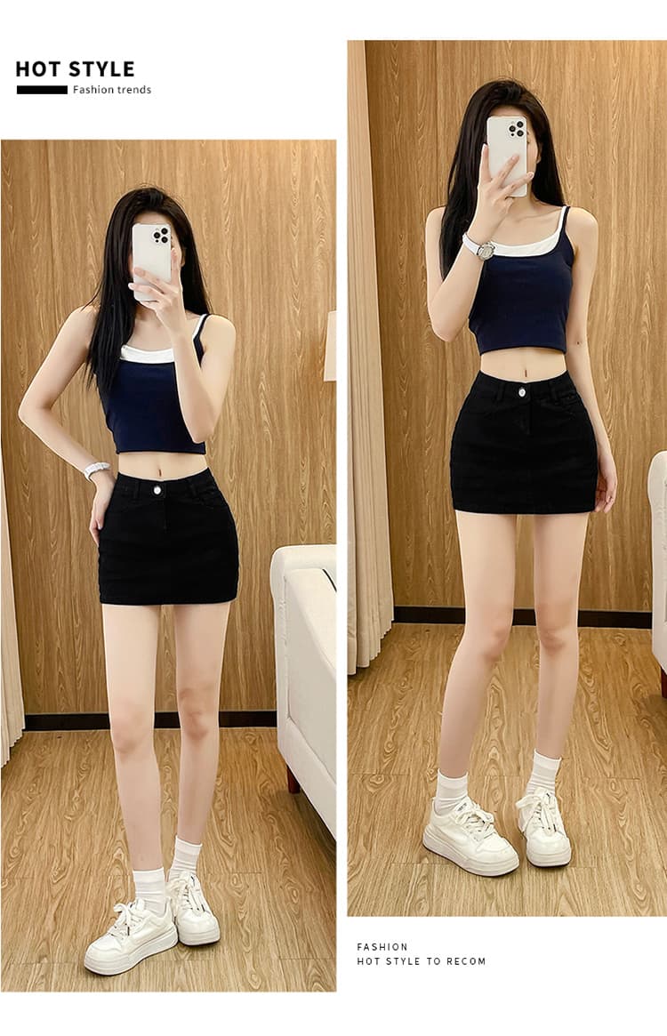 실사 펭 넓적 다리 디스플레이 다리 길이 데님 반바지 여성 여름 몸매 가꾸기 꼬집기 허리 핫걸 반신 바지 상세 이미지 27