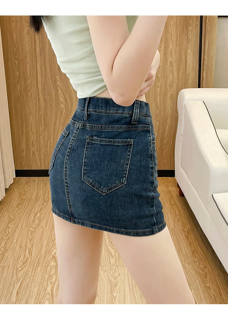 실사 펭 넓적 다리 디스플레이 다리 길이 데님 반바지 여성 여름 몸매 가꾸기 꼬집기 허리 핫걸 반신 바지 상세 이미지 36