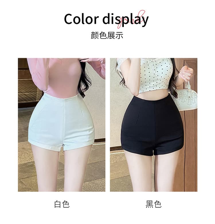 실사 펭 넓적 다리 chill 챠오어 느긋한 다용도 질감 센스 쇼트 스타일 캐주얼 바지 허리 수축 슬림해 보이는 반바지 여성 상세 이미지 7