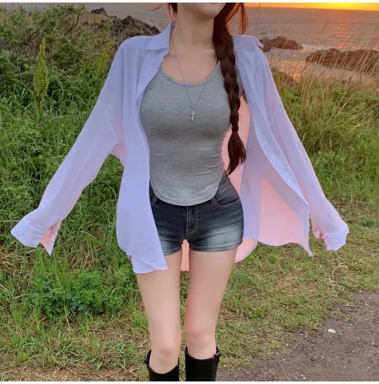 진짜 펭 넓적 다리 디스크 디스크 한 남자 바지 2 색 한국 스타일 패션 연삭 화이트 잠금 몸매 가꾸기 슬림해 보이는 로우 웨이스트 데님 반바지 상세 이미지 49