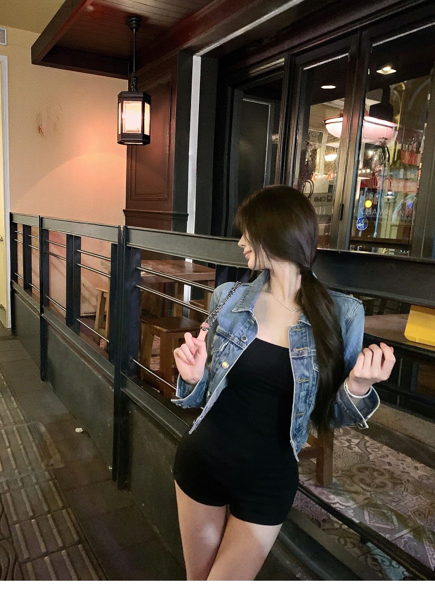 cher 챠오어 수퍼 모델 비율 펭 넓적 다리 타이트 스커트 반바지 여성 여름 검정색 캐주얼 바지 핫걸 핫 바지 상세 이미지 32