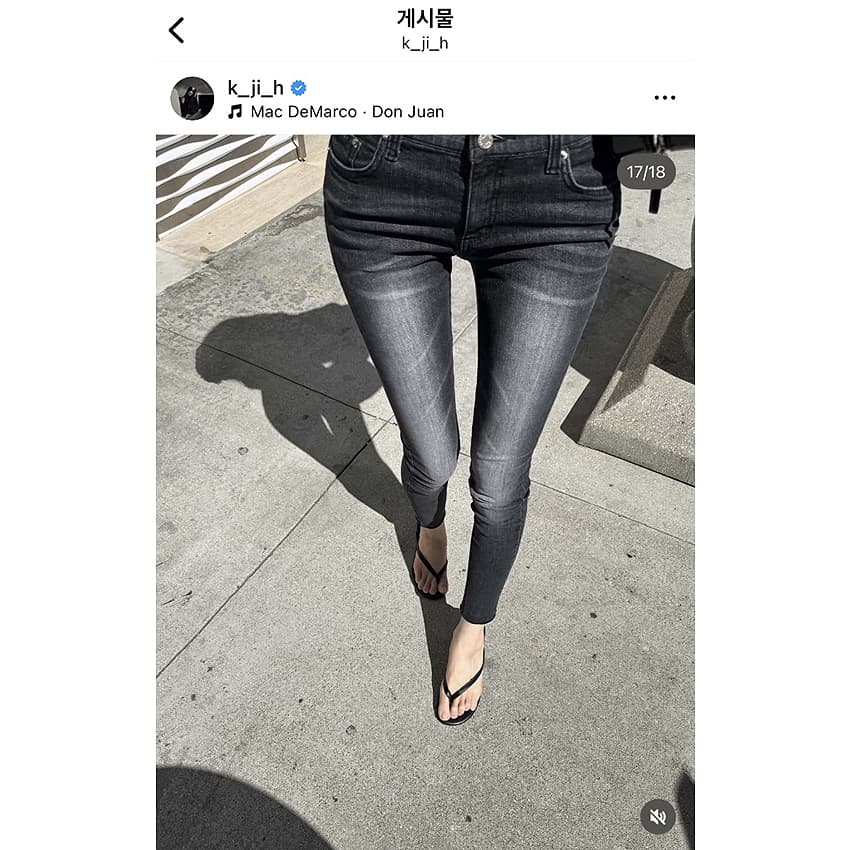 펭 넓적 다리 검정색 다용도 신축성 작은 청바지 여성 새로운 몸매 가꾸기 9부 바지 상세 이미지 3