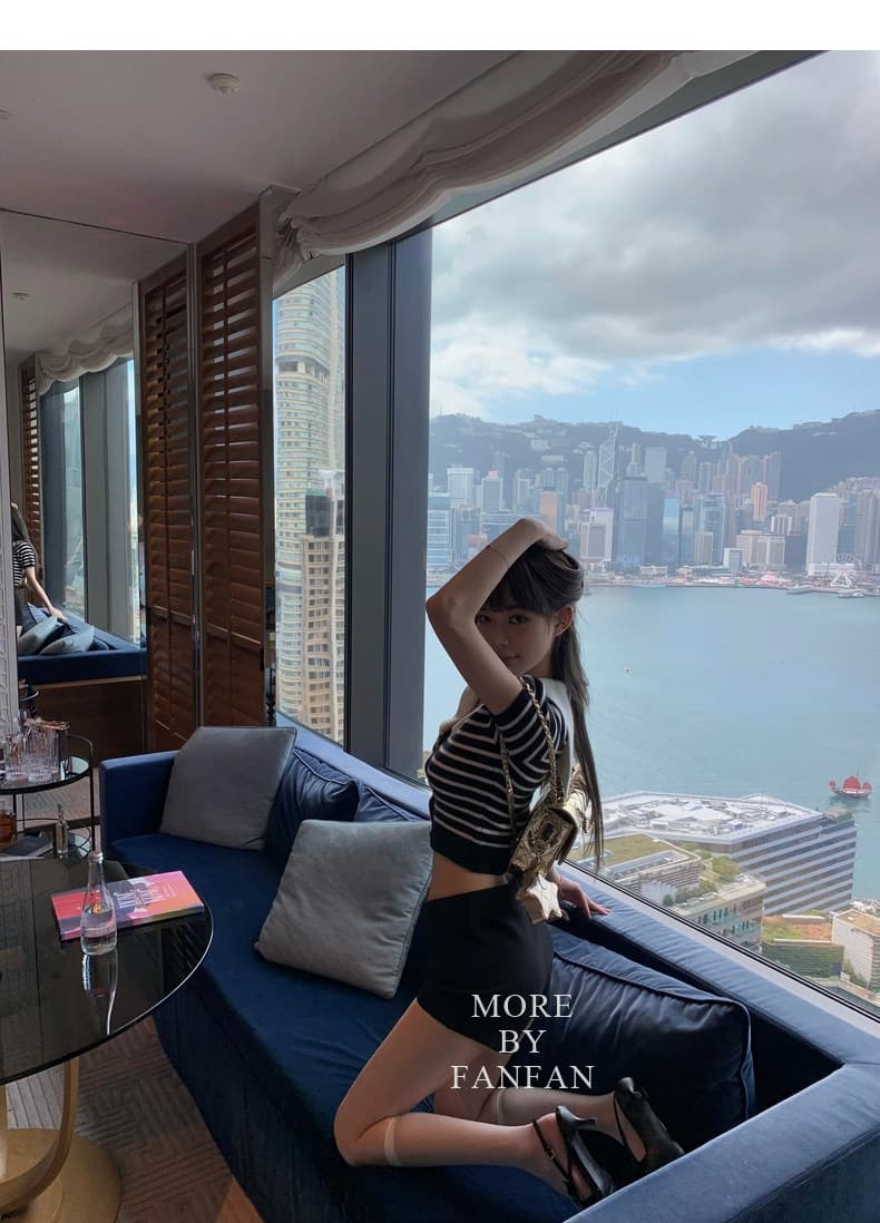 펭 넓적 다리 안녕하세요. 팬 팬 앞이 짧고 뒤가 길다 디자인 진짜 착용 부서 슬림해 보이는 반바지 여성 봄 가을 블랙 둘 색상 캐주얼 바지 상세 이미지 24