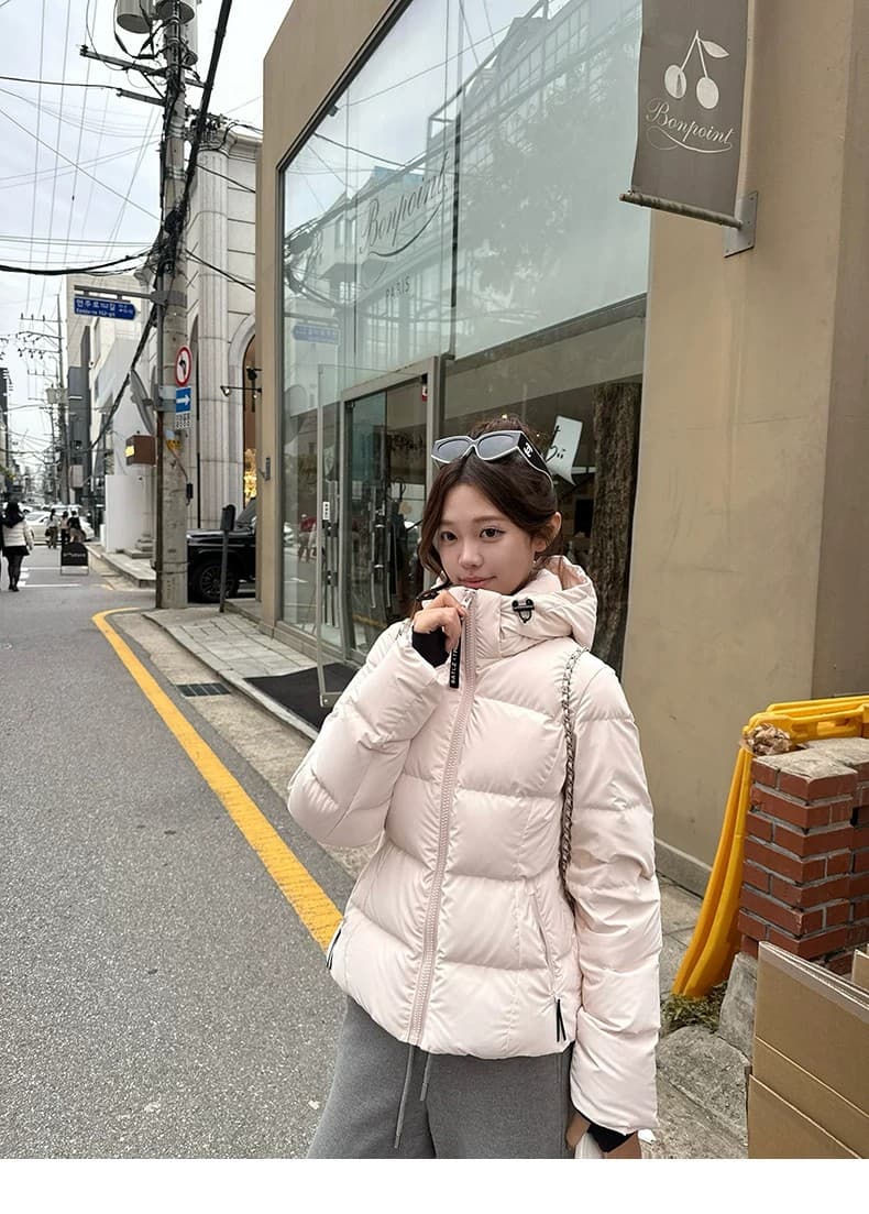 2026 새로운 슈퍼 잘 생긴 얇고 가벼운 갈비 살 몸매 가꾸기 아래 면화 의류 여성 후드 쇼트 스타일 보온 커플 겨울 여성 코트 상세 이미지 44