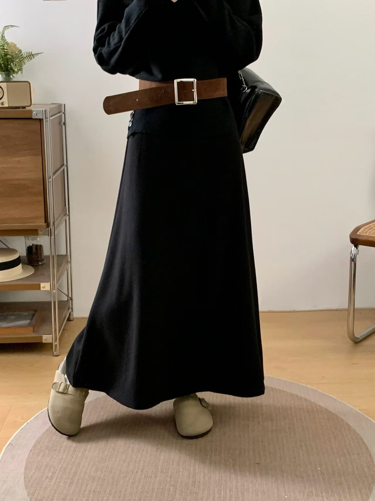 실사 빅 사이즈 프랑스식 레트로 긴팔 만나는 반신 스커트 여성복 가을 겨울 몸매 가꾸기 품격 착용 가져 가라. 전체 집합 상세 이미지 32
