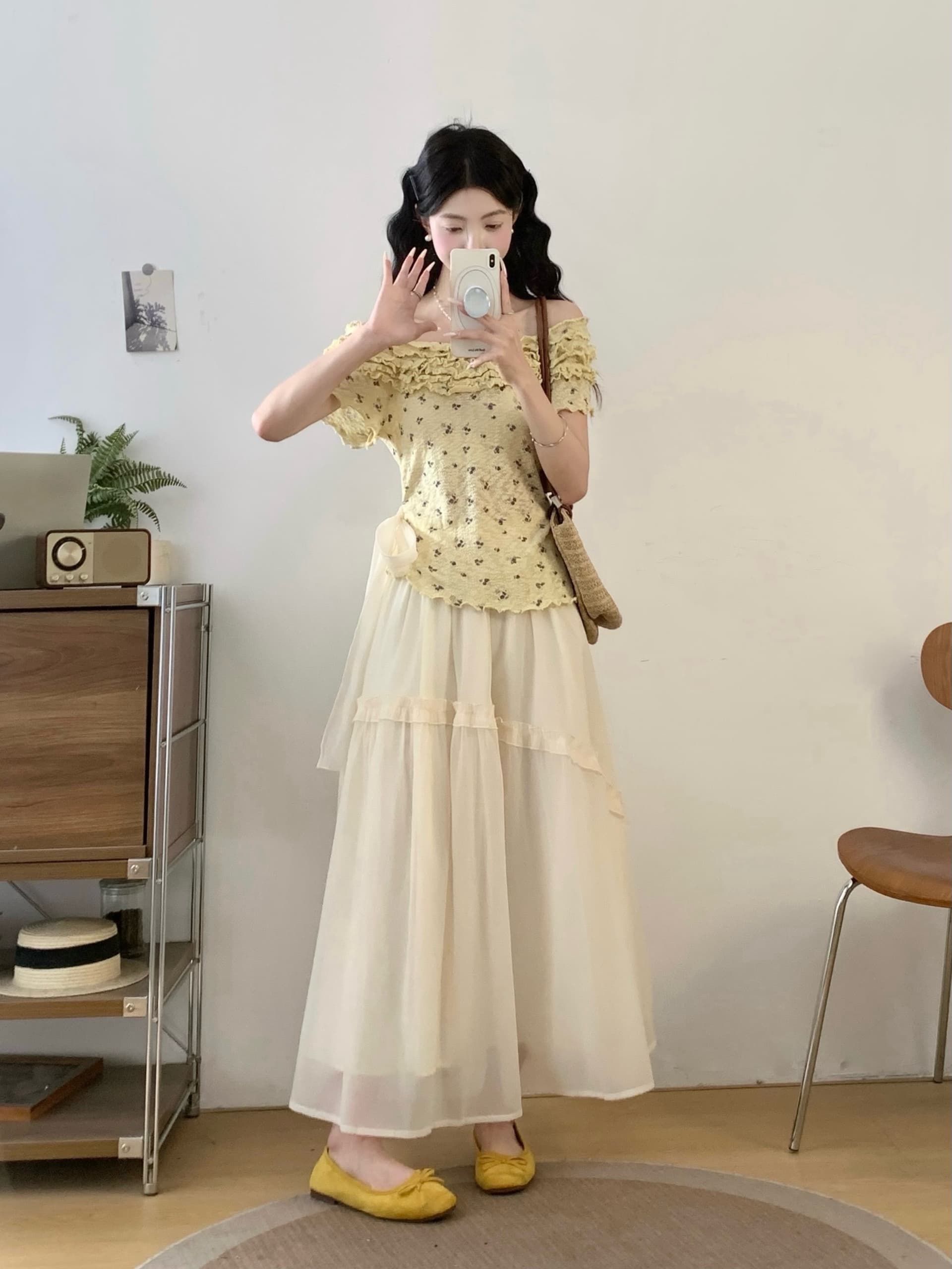 실사 빅 사이즈 달콤한 스타일 망사 반신 스커트 여성 여름 하이웨이스트 슬림해 보이는 한 마디 롱 스커트 부드러운 연령 감소 요정 치마 상세 이미지 8