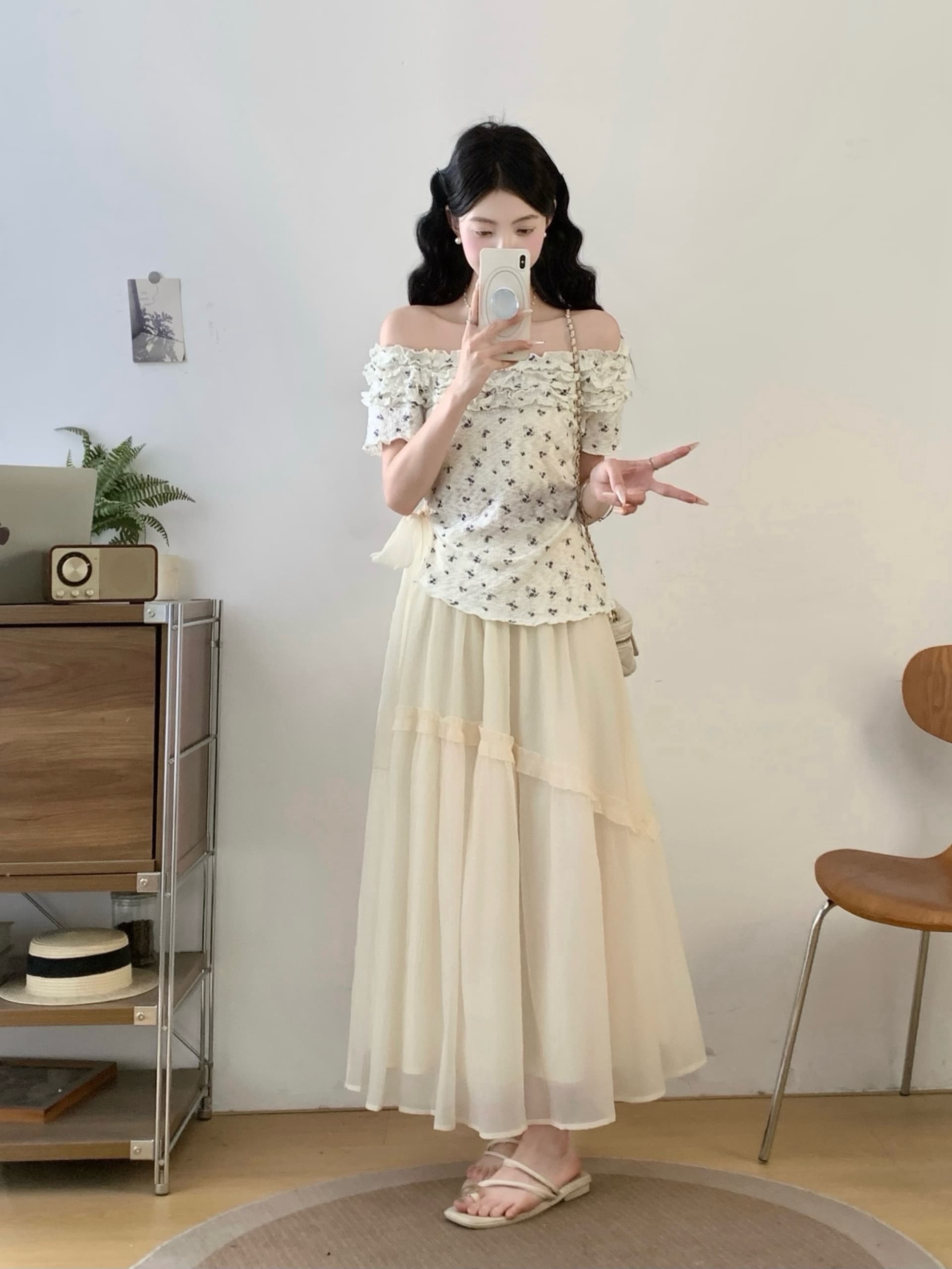 실사 빅 사이즈 달콤한 스타일 망사 반신 스커트 여성 여름 하이웨이스트 슬림해 보이는 한 마디 롱 스커트 부드러운 연령 감소 요정 치마 상세 이미지 30
