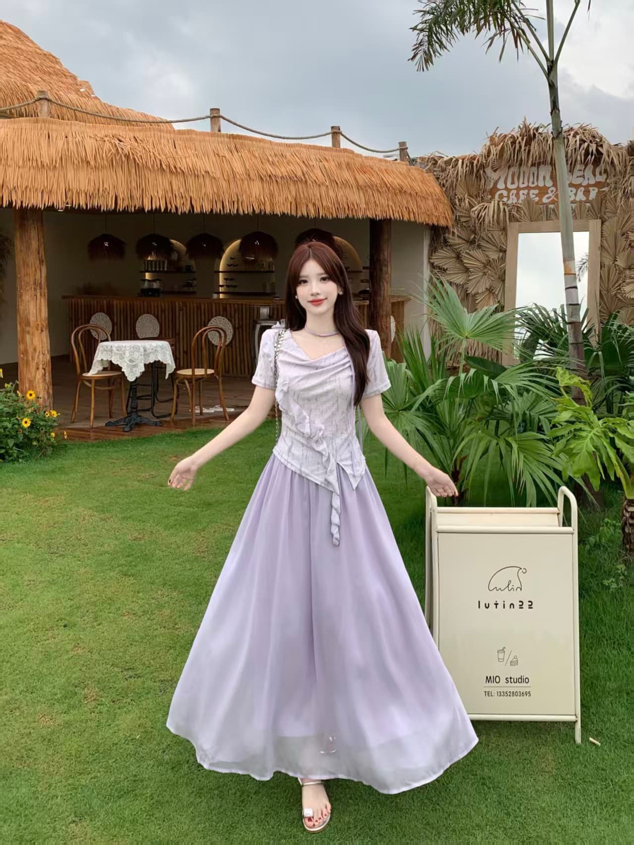 달콤함 흔들다 칼라 반팔 고급 디자인 센스 여름 빅 사이즈 mm 디스플레이 농땡이 부리다 세트 상세 이미지 18