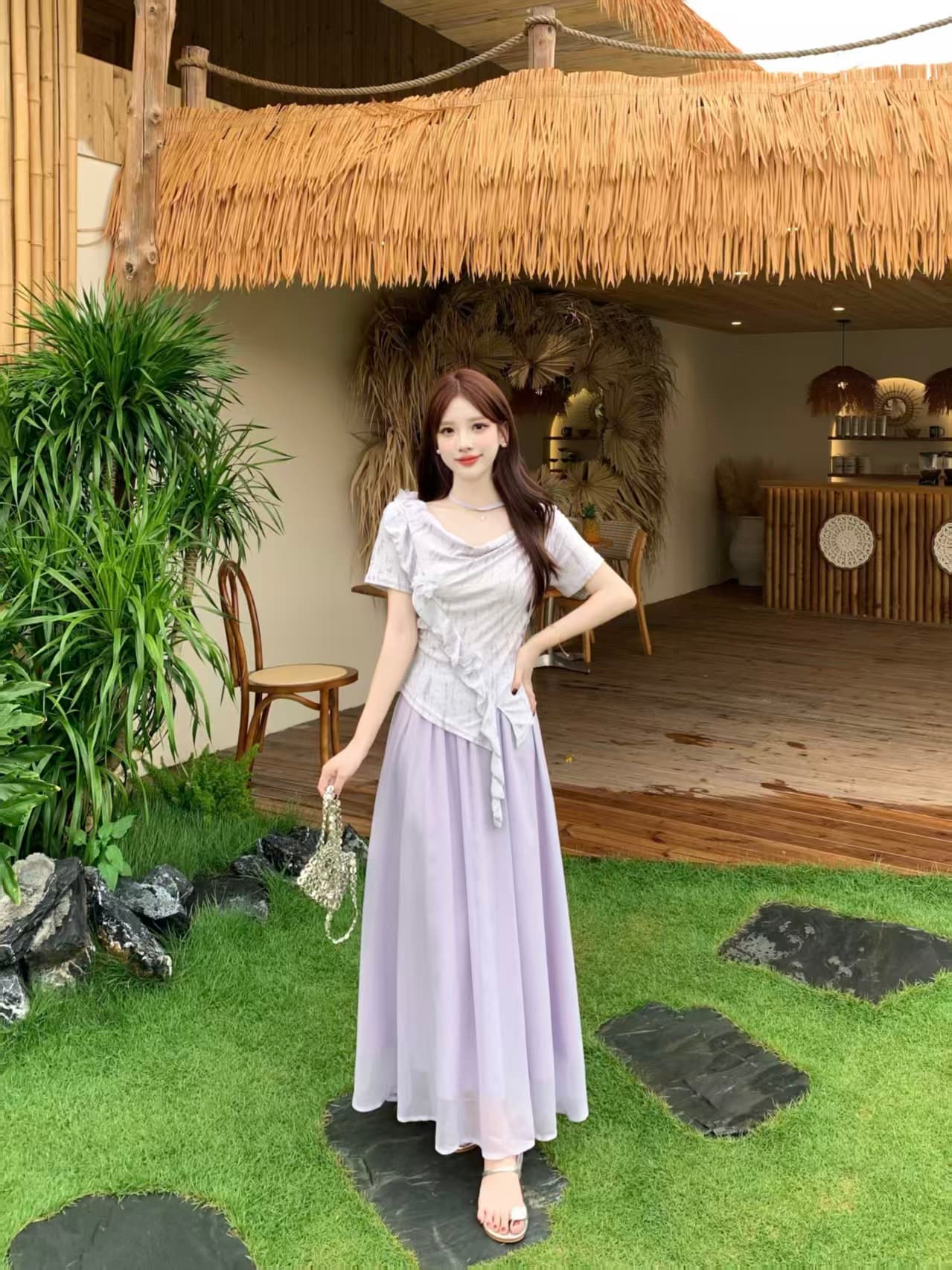 달콤함 흔들다 칼라 반팔 고급 디자인 센스 여름 빅 사이즈 mm 디스플레이 농땡이 부리다 세트 상세 이미지 21