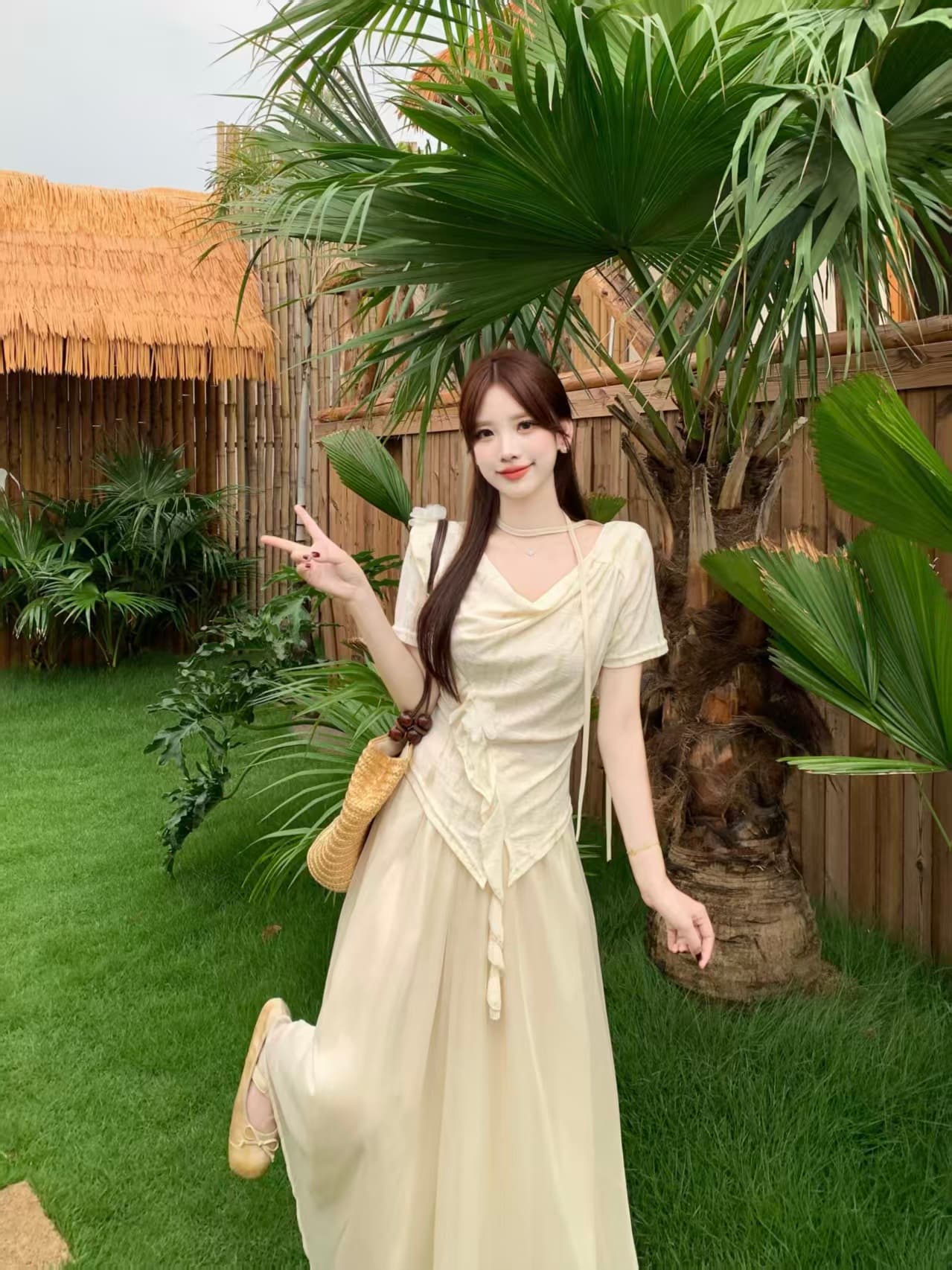 달콤함 흔들다 칼라 반팔 고급 디자인 센스 여름 빅 사이즈 mm 디스플레이 농땡이 부리다 세트 상세 이미지 29