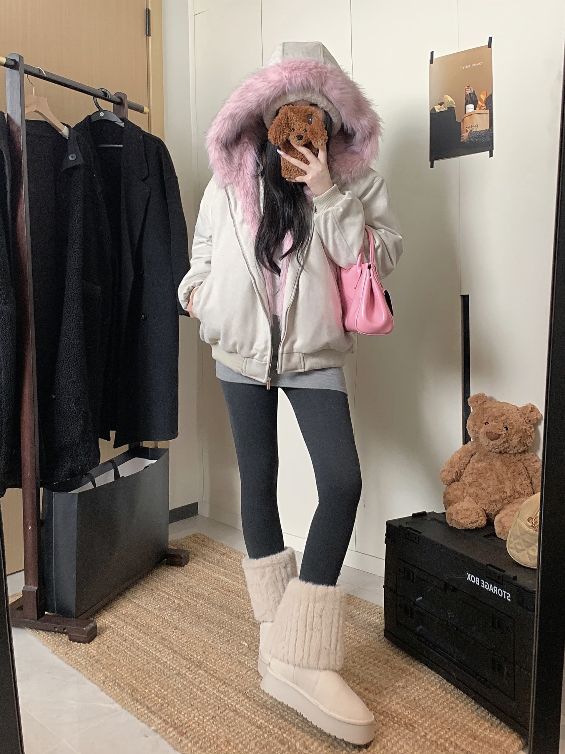 실사 아메리칸 무거운 좌 산 조각 모피 칼라 패치워크 스웨이드 원단 면 옷 여성 코트 겨울 두꺼운 보온 목화 진딧물 트렌디 상세 이미지 6