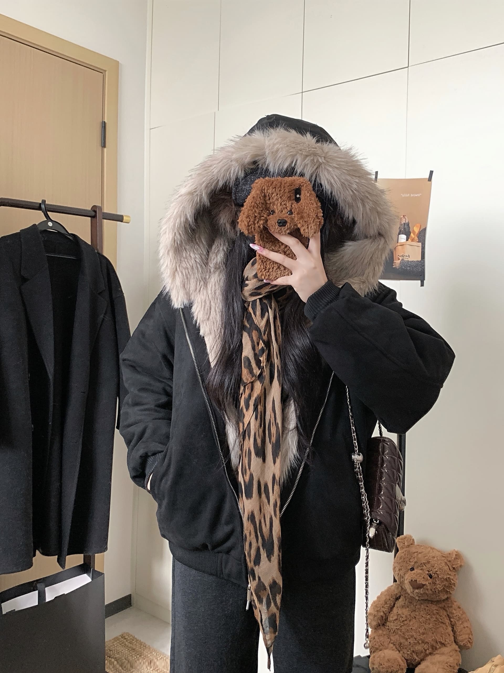 실사 아메리칸 무거운 좌 산 조각 모피 칼라 패치워크 스웨이드 원단 면 옷 여성 코트 겨울 두꺼운 보온 목화 진딧물 트렌디 상세 이미지 10