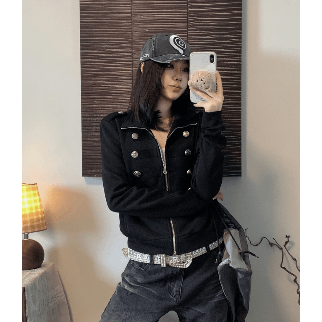 실사 나폴레옹 스탠드 칼라 이중 버튼 여성 코트 유럽식 궁정 레트로 스타일 스탠드 칼라 쇼트 스타일 몸매 가꾸기 재킷 이미지 5