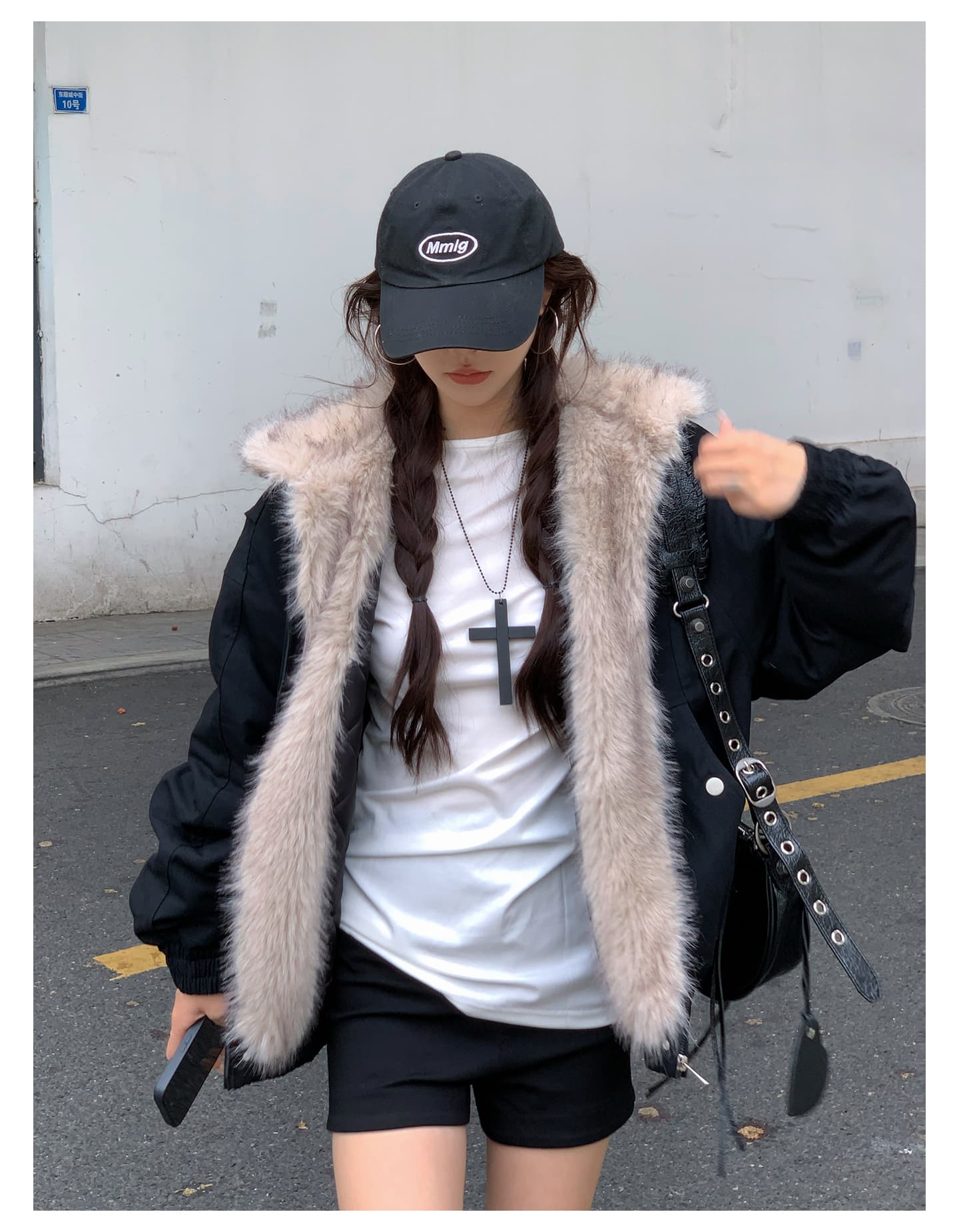 좌 산 조각 플리스 후드 면 의류 남녀 겨울 아메리칸 디자인 센스 두꺼운 면 옷 상세 이미지 9
