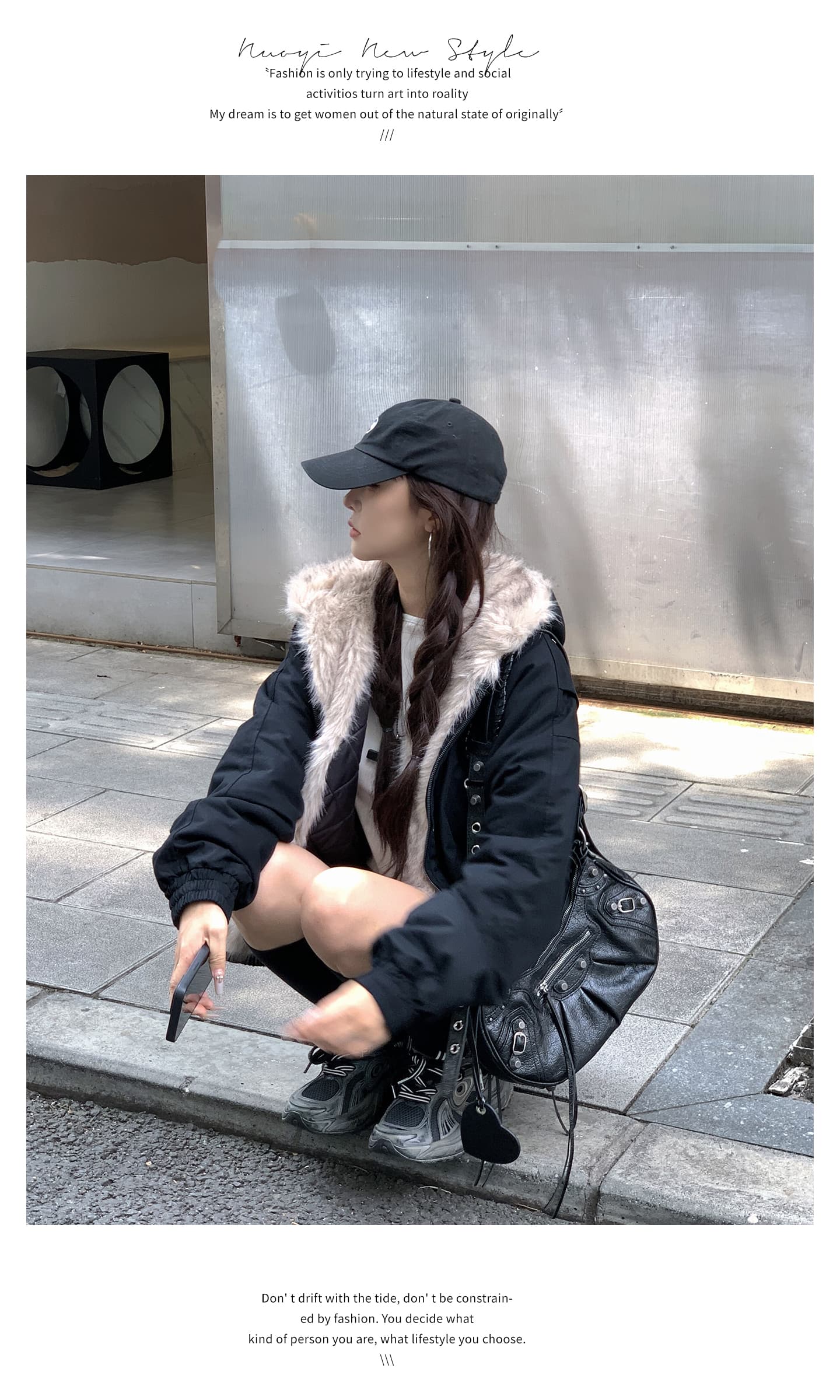 좌 산 조각 플리스 후드 면 의류 남녀 겨울 아메리칸 디자인 센스 두꺼운 면 옷 상세 이미지 13