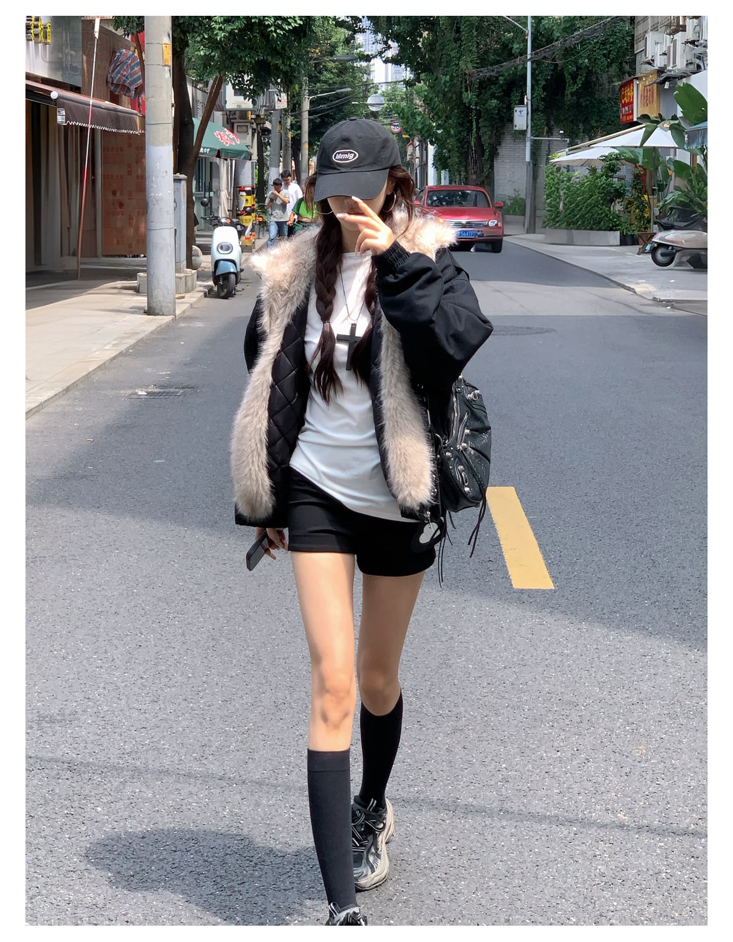 좌 산 조각 플리스 후드 면 의류 남녀 겨울 아메리칸 디자인 센스 두꺼운 면 옷 상세 이미지 14