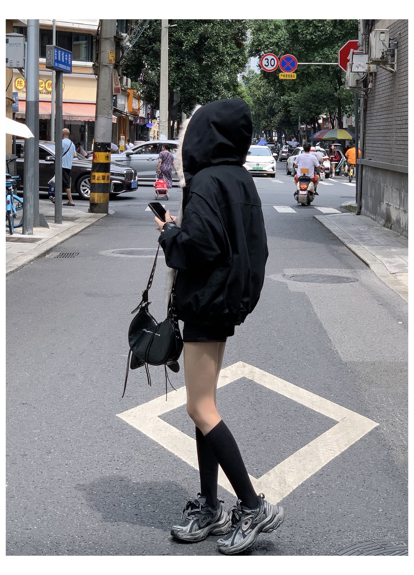 좌 산 조각 플리스 후드 면 의류 남녀 겨울 아메리칸 디자인 센스 두꺼운 면 옷 상세 이미지 17