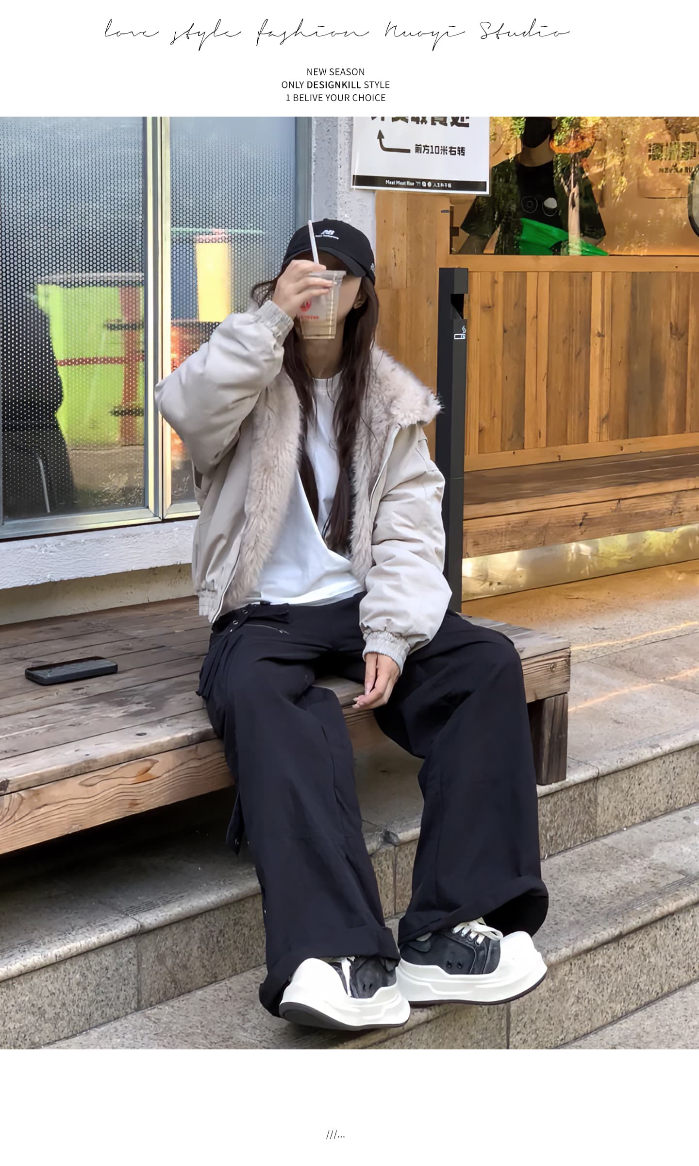 좌 산 조각 플리스 후드 면 의류 남녀 겨울 아메리칸 디자인 센스 두꺼운 면 옷 상세 이미지 25