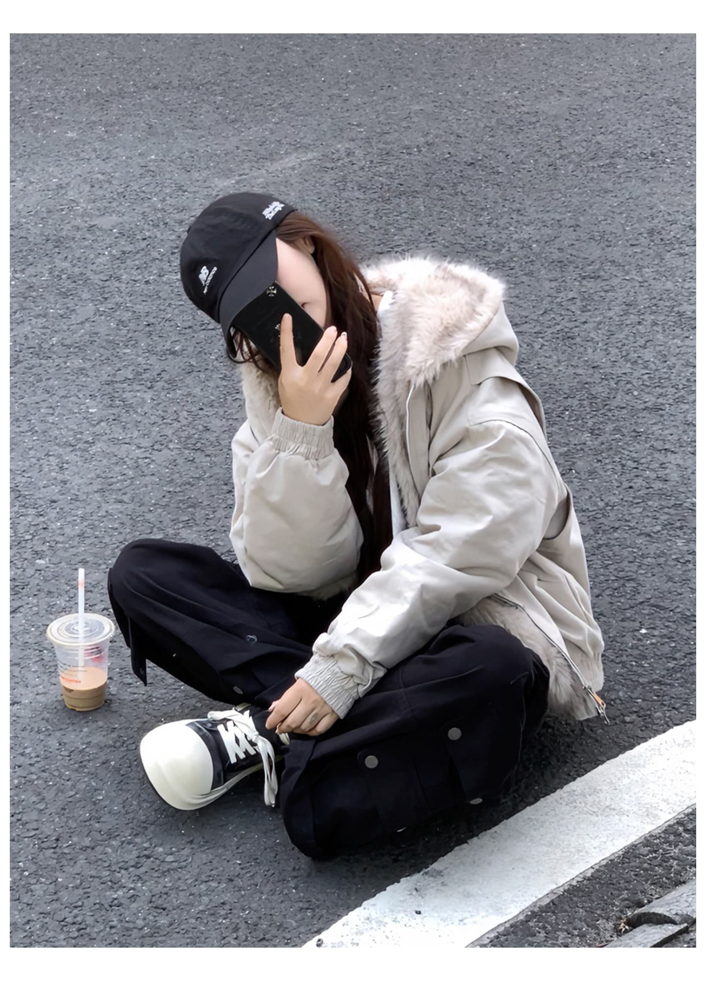 좌 산 조각 플리스 후드 면 의류 남녀 겨울 아메리칸 디자인 센스 두꺼운 면 옷 상세 이미지 29