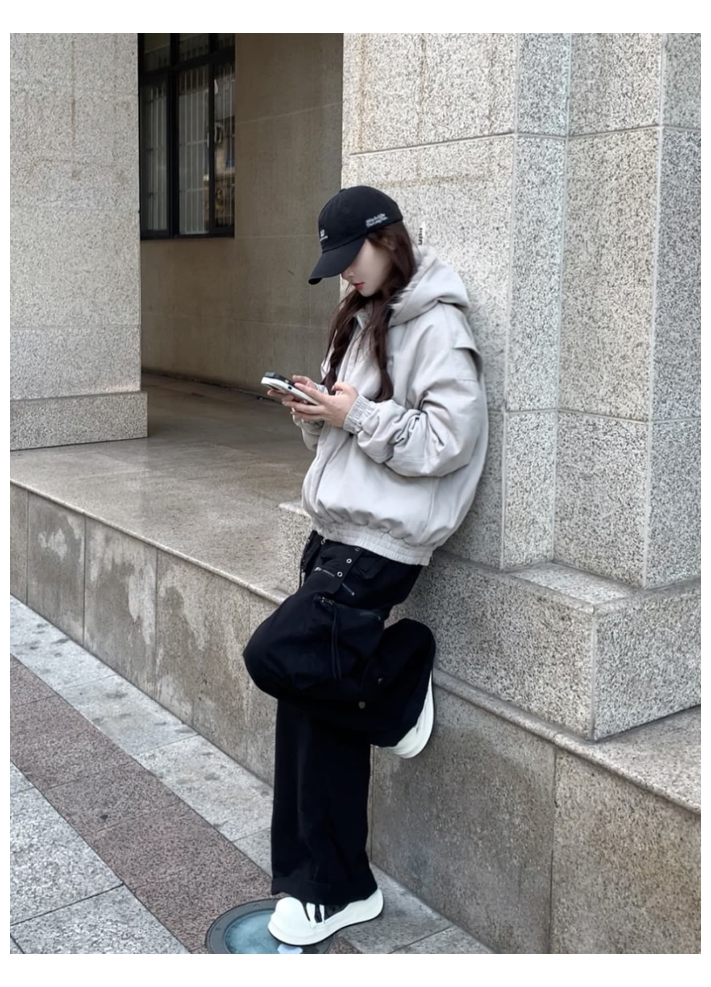 좌 산 조각 플리스 후드 면 의류 남녀 겨울 아메리칸 디자인 센스 두꺼운 면 옷 상세 이미지 30