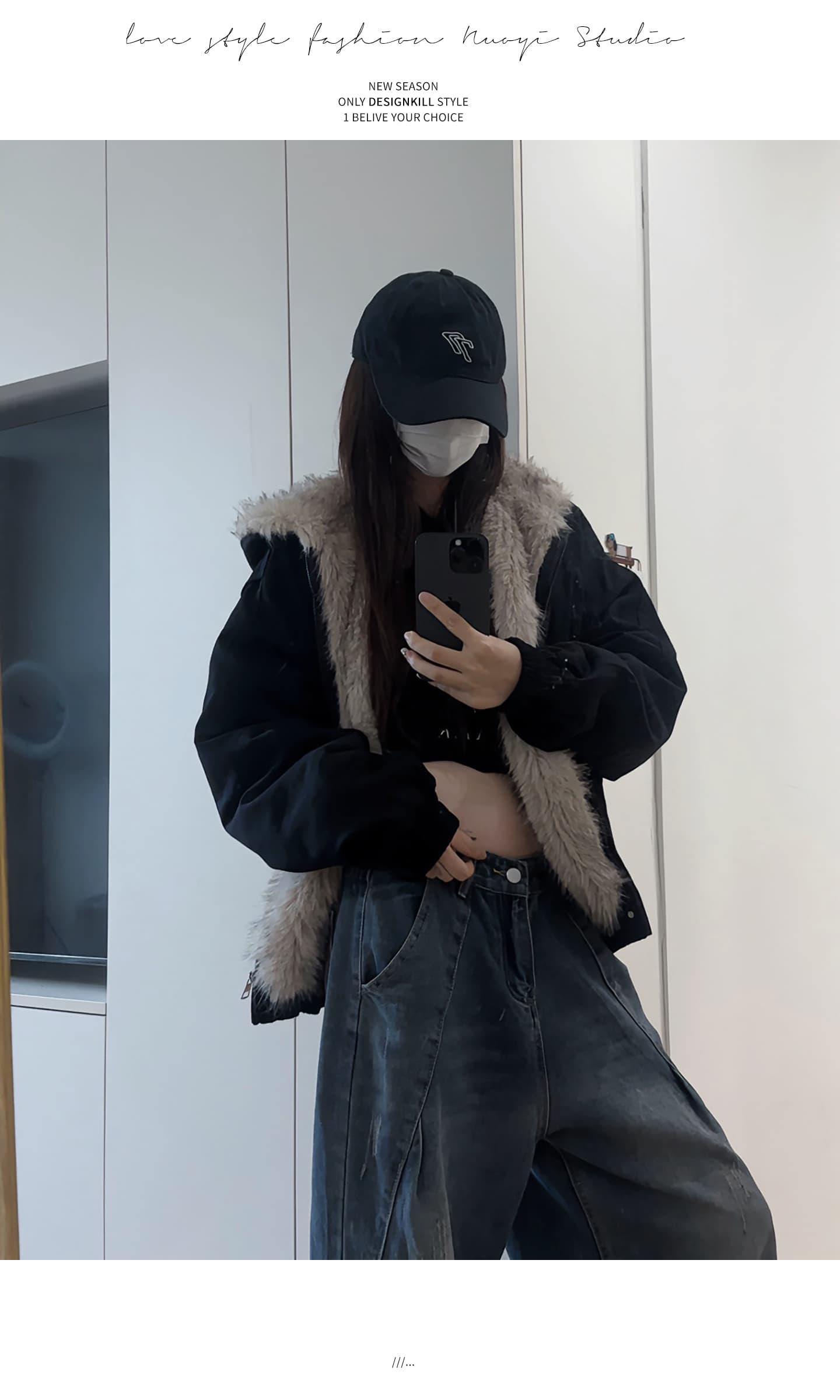 좌 산 조각 플리스 후드 면 의류 남녀 겨울 아메리칸 디자인 센스 두꺼운 면 옷 상세 이미지 34