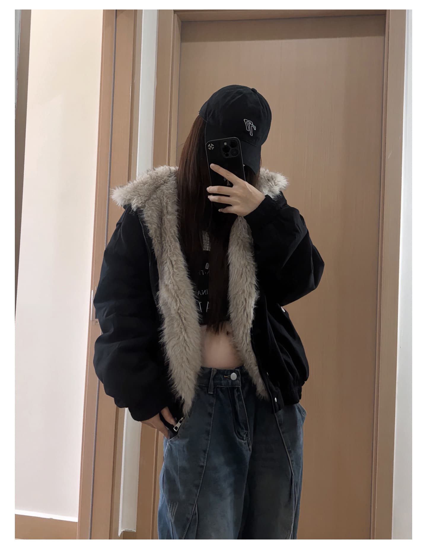 좌 산 조각 플리스 후드 면 의류 남녀 겨울 아메리칸 디자인 센스 두꺼운 면 옷 상세 이미지 38