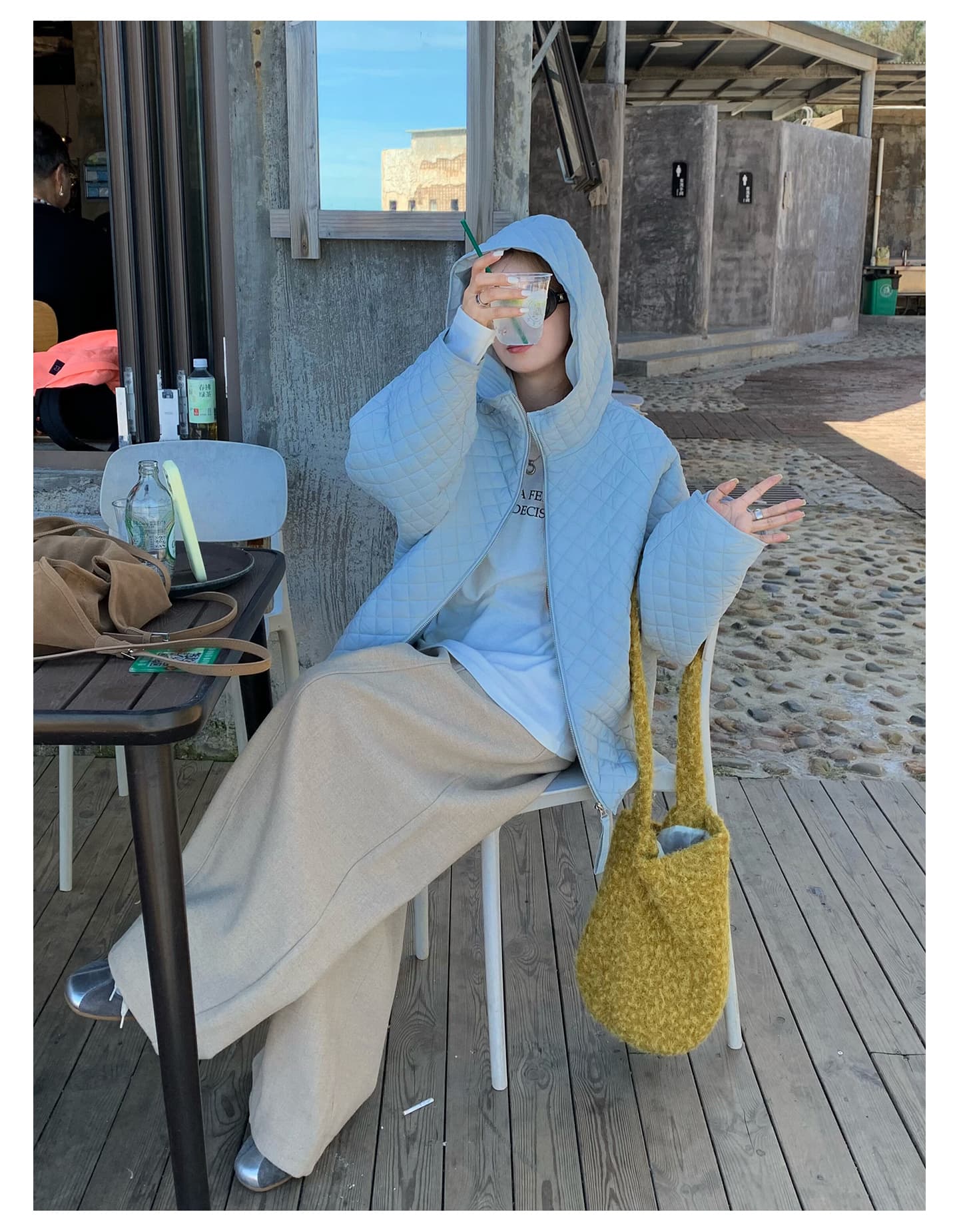 장 베이 베이 얇고 가벼운 버블 푸 링 그리드 후드 면 의류 루즈핏 슬림해 보이는 보온 한 부서 ins 바람 학생 면 옷 재킷 상세 이미지 36
