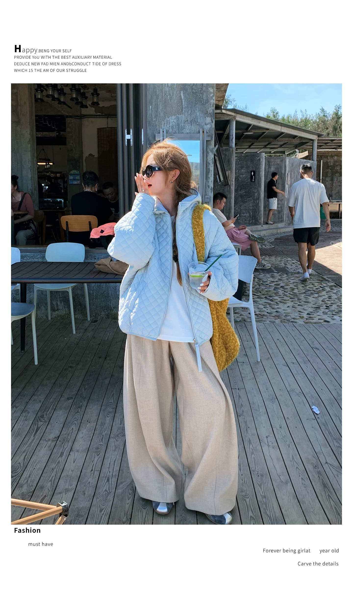 장 베이 베이 얇고 가벼운 버블 푸 링 그리드 후드 면 의류 루즈핏 슬림해 보이는 보온 한 부서 ins 바람 학생 면 옷 재킷 상세 이미지 43