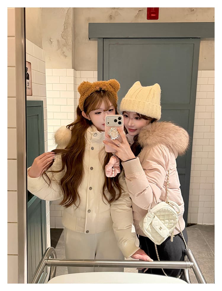초기 꿈 pokemeng 사랑의 신 벨라 슬림해 보이는 네리 털이 있는 아래 면화 의류 너구리 모피 상세 이미지 15