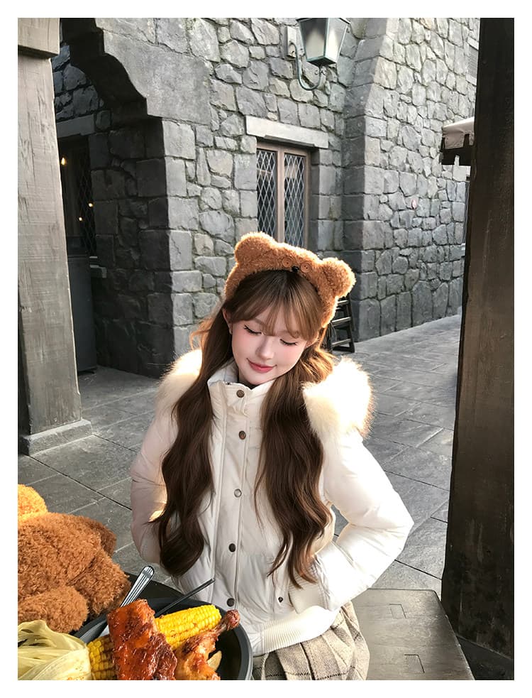 초기 꿈 pokemeng 사랑의 신 벨라 슬림해 보이는 네리 털이 있는 아래 면화 의류 너구리 모피 상세 이미지 20