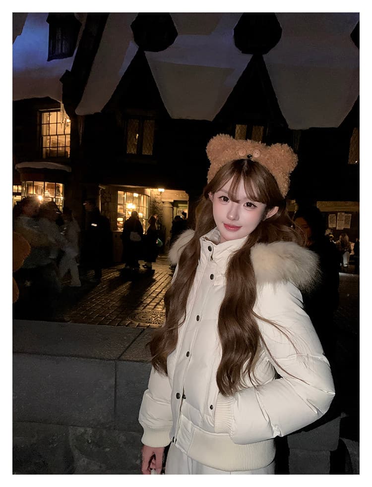초기 꿈 pokemeng 사랑의 신 벨라 슬림해 보이는 네리 털이 있는 아래 면화 의류 너구리 모피 상세 이미지 35