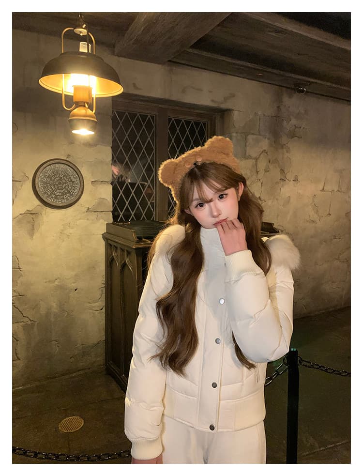 초기 꿈 pokemeng 사랑의 신 벨라 슬림해 보이는 네리 털이 있는 아래 면화 의류 너구리 모피 상세 이미지 36