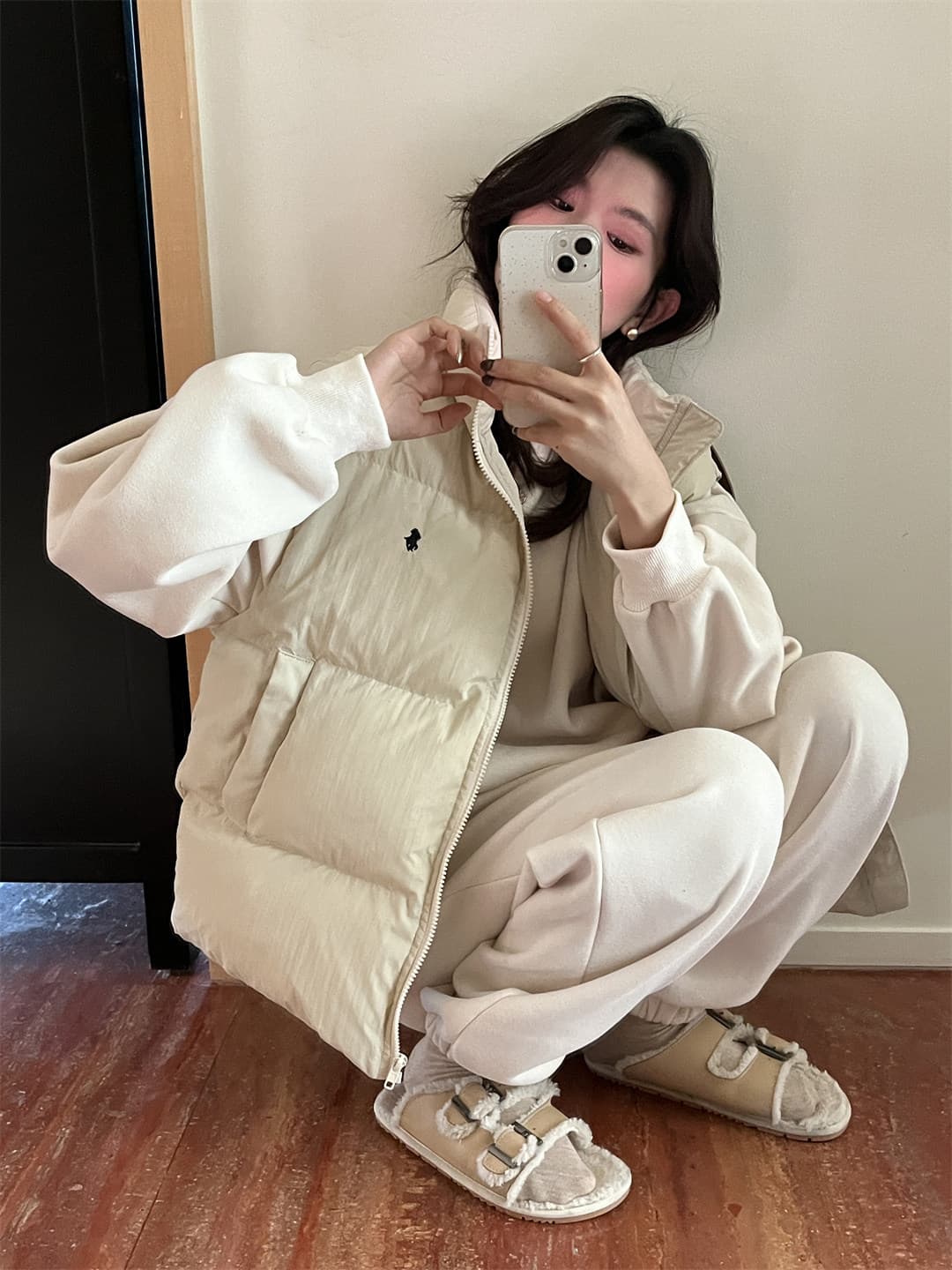 한 부서 다운 코튼 베스트 여자 스택 착용 어깨 외부 가져 가라. 가을 겨울 보온 두꺼운 패딩 재킷 조끼 조끼 자켓 상세 이미지 3