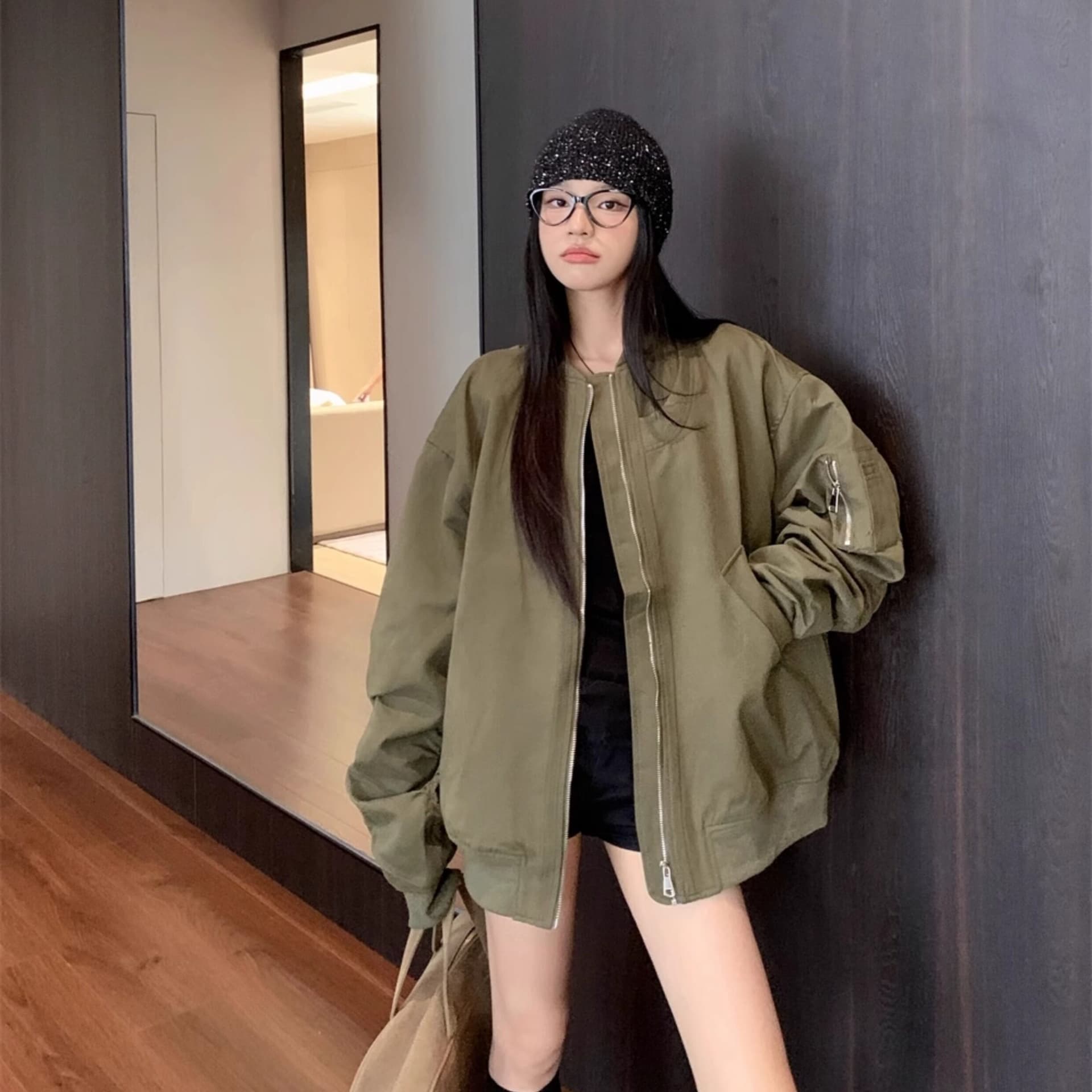 아메리칸 플라잉 재킷 면 의류 솜을 넣은 재킷 남자 여성 의류 이른 봄 얇은 스타일 커플 루즈핏 빅 사이즈 두꺼운 야구 유니폼 이미지 5