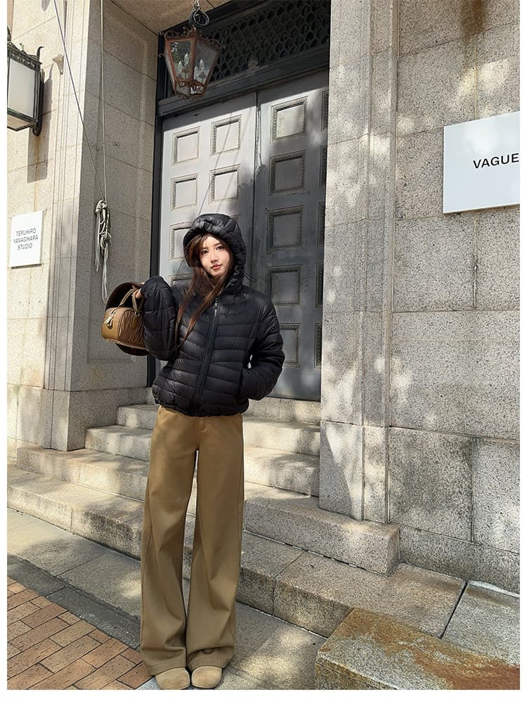 2026 한국 스타일 새로운 가벼운 무게 얇은 패션 쇼트 스타일 작은 키 아래 면화 의류 후드 다운 외투 여성 겨울 상세 이미지 38
