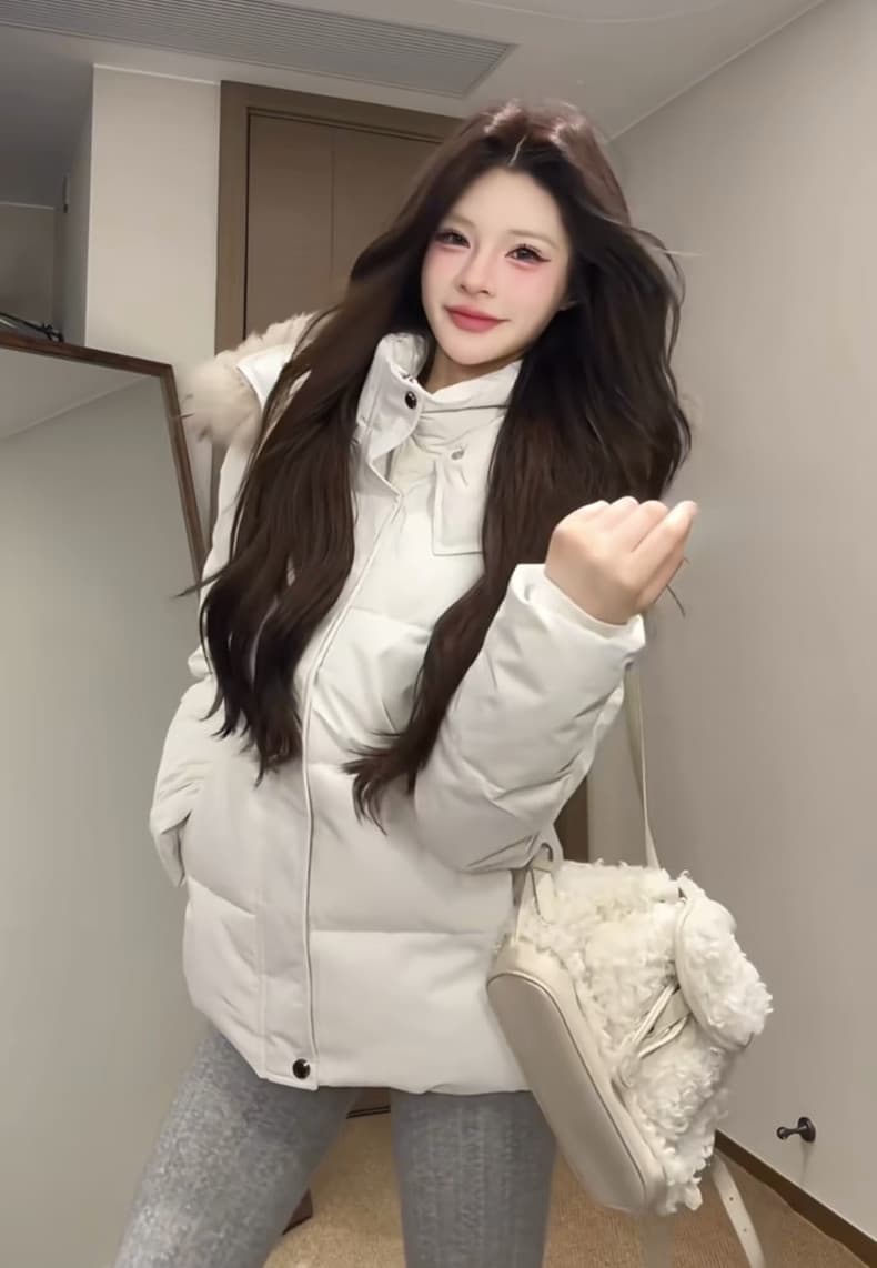 2026 년 새로운 허리 수축 아래 면화 의류 여성 짧은 큰 모피 칼라 작은 키 두꺼운 몸매 가꾸기 목화 진딧물 겨울 재킷