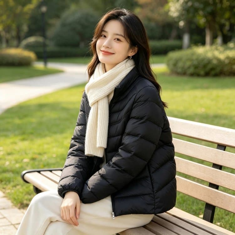새로운 2026 폭발 일본과 한국 얇고 가벼운 면 의류 여성 겨울 빅 사이즈 미니멀리즘 쇼트 스타일 보온 만나는 외출용 재킷 이미지 3