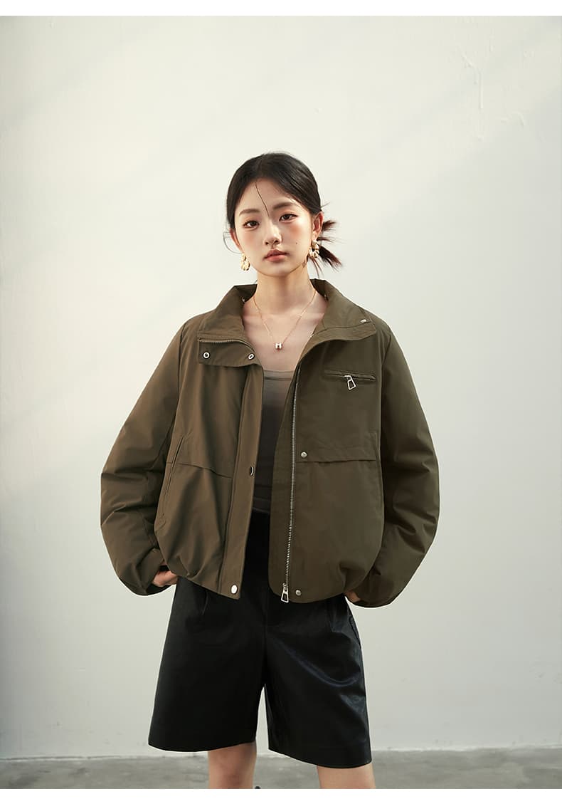 2026 새로운 모방 여우 모피 칼라 아래 면화 의류 여성 짧은 패션 루즈핏 두꺼운 Parker 세트 상세 이미지 17