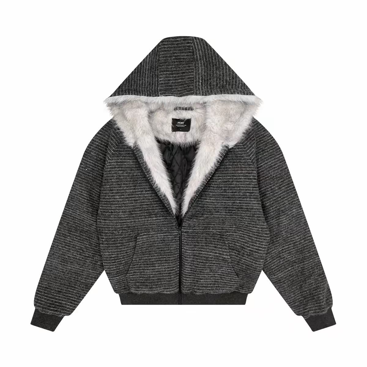 스트라이프 프로필 모양 모피 칼라 두꺼운 면 옷 남자 폭발 2026 새로운 좌 산 조각 여성 코트 머저리 이미지 5