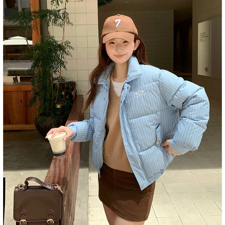 한국 스타일 루즈핏 캐주얼 아래 면화 의류 여성 겨울 아메리칸 레트로 면 옷 재킷 작은 대중 슬림해 보이는 다용도 패딩 재킷 이미지 4