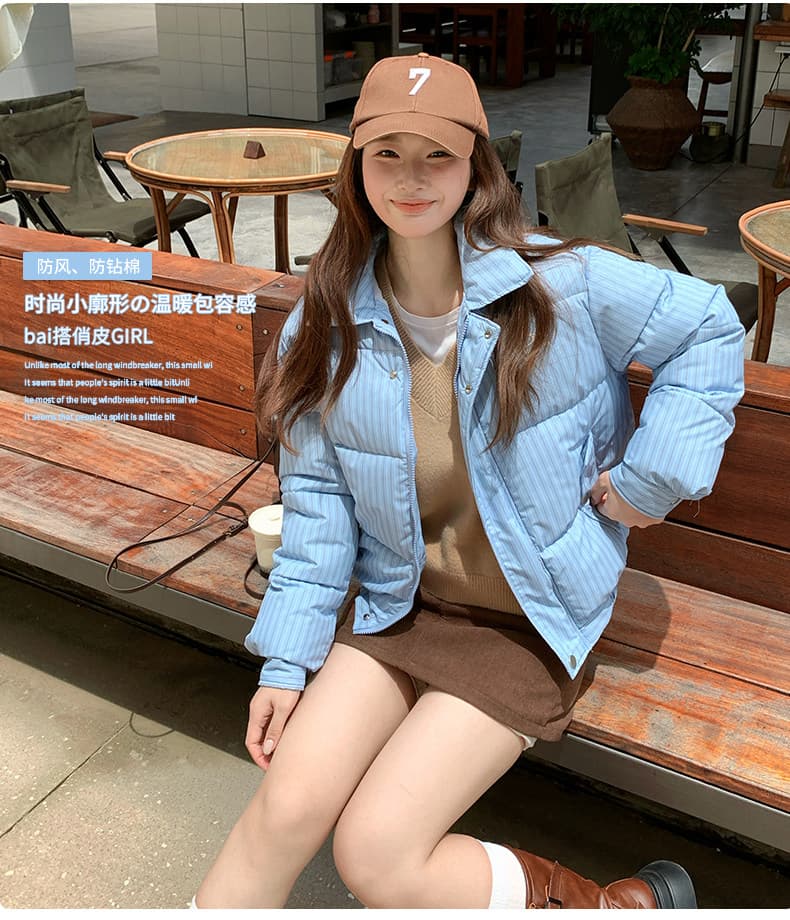 한국 스타일 루즈핏 캐주얼 아래 면화 의류 여성 겨울 아메리칸 레트로 면 옷 재킷 작은 대중 슬림해 보이는 다용도 패딩 재킷 상세 이미지 11