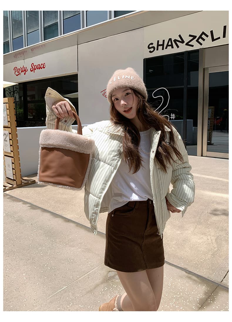 한국 스타일 루즈핏 캐주얼 아래 면화 의류 여성 겨울 아메리칸 레트로 면 옷 재킷 작은 대중 슬림해 보이는 다용도 패딩 재킷 상세 이미지 34