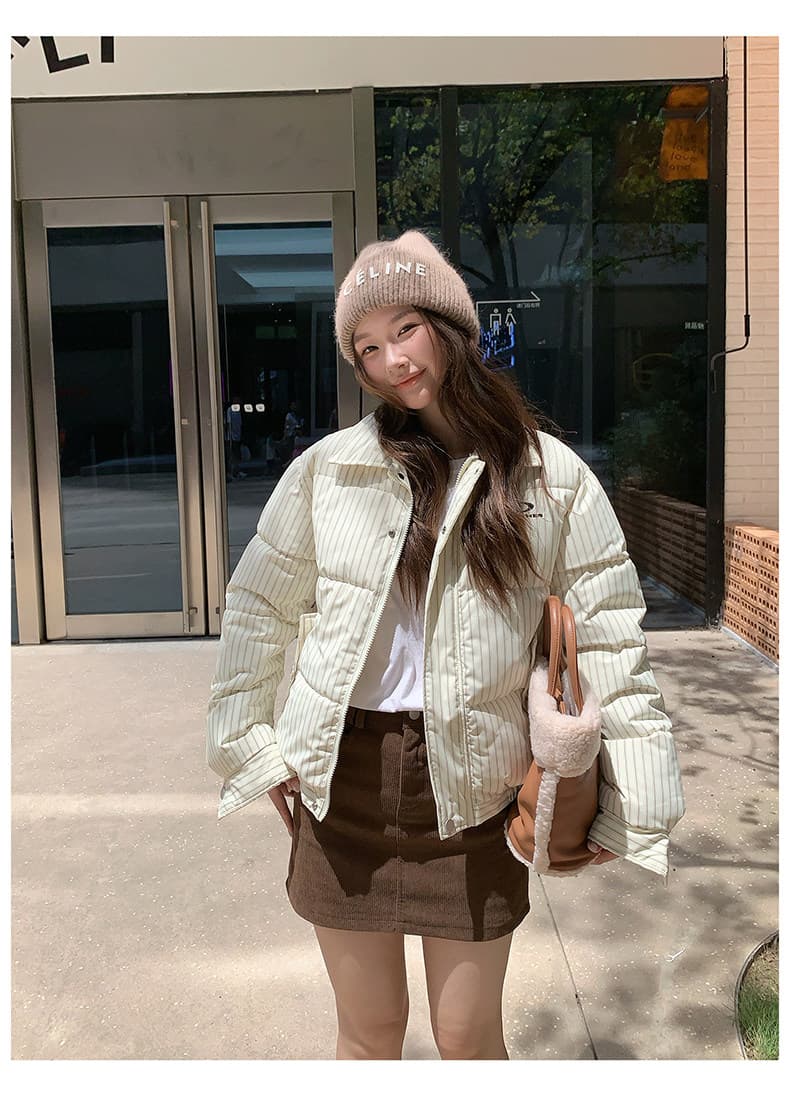 한국 스타일 루즈핏 캐주얼 아래 면화 의류 여성 겨울 아메리칸 레트로 면 옷 재킷 작은 대중 슬림해 보이는 다용도 패딩 재킷 상세 이미지 35