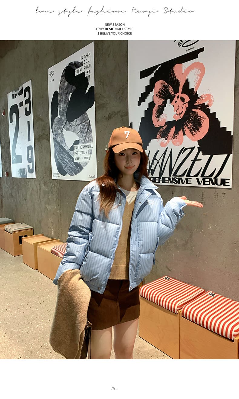 한국 스타일 루즈핏 캐주얼 아래 면화 의류 여성 겨울 아메리칸 레트로 면 옷 재킷 작은 대중 슬림해 보이는 다용도 패딩 재킷 상세 이미지 36