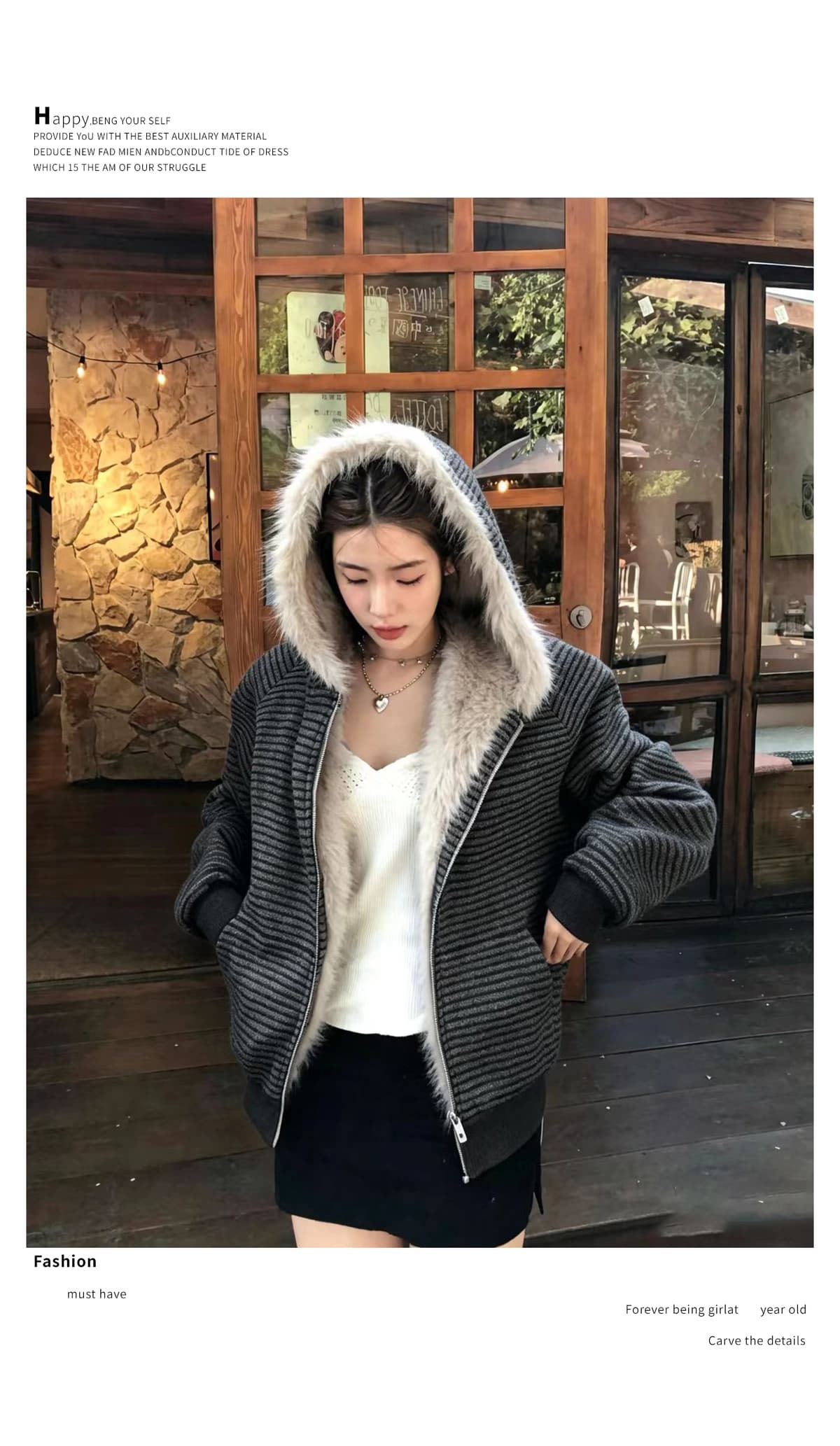 스트라이프 프로필 모양 모피 칼라 두꺼운 면 옷 남자 폭발 2026 새로운 좌 산 조각 여성 코트 머저리 상세 이미지 28